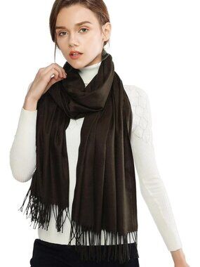 Women's Caramel Wedding Bridal Scarf Pashmina Shawls Long Large Scarves